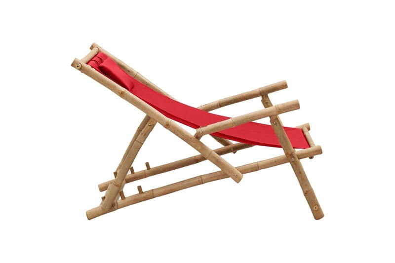 Fluktstol bambus og lerret rød - Rød - Solstoler
