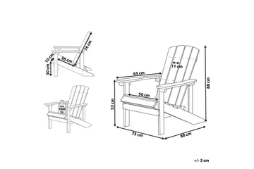 Hagestol Adirondack - Rosa, 75x88x88 cm - Hagemøbler - Stoler & Lenestoler - Solstoler - Dekkstol