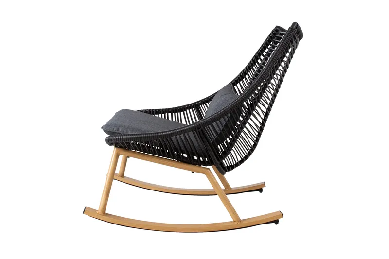 Helsinki Gyngestol - Svart/Tre - Hagemøbler - Stoler & Lenestoler - Gyngestol utendørs
