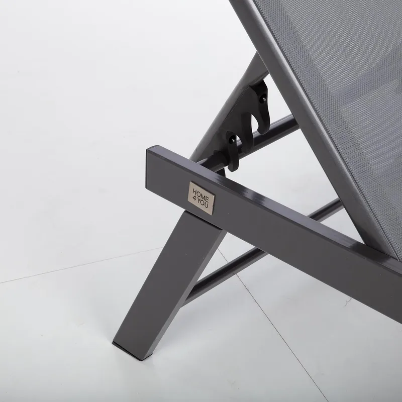 Solstol HOME4YOU Ario Mørkegrå - Mørk grå - Hagemøbler - Stoler & Lenestoler - Solseng & solvogner