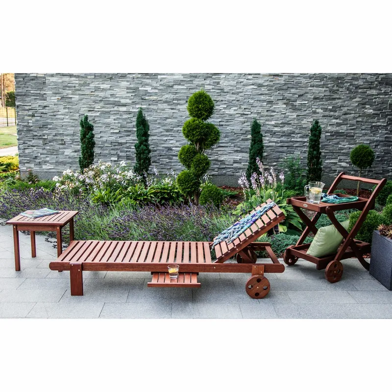 Solstol HOME4YOU Malay Meranti - naturlig brun - Hagemøbler - Stoler & Lenestoler - Solseng & solvogner