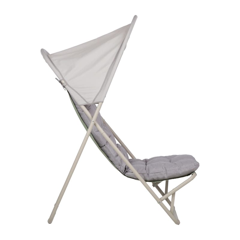 Hvilestol HOME4YOU Piper med kalesje beige - Beige - Hagemøbler - Stoler & Lenestoler - Solstoler - Strandstol