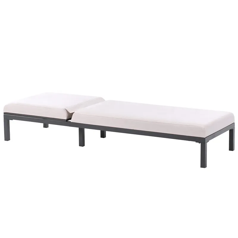 Solstol Lariano - Beige, svart - Hagemøbler - Stoler & Lenestoler - Solstoler