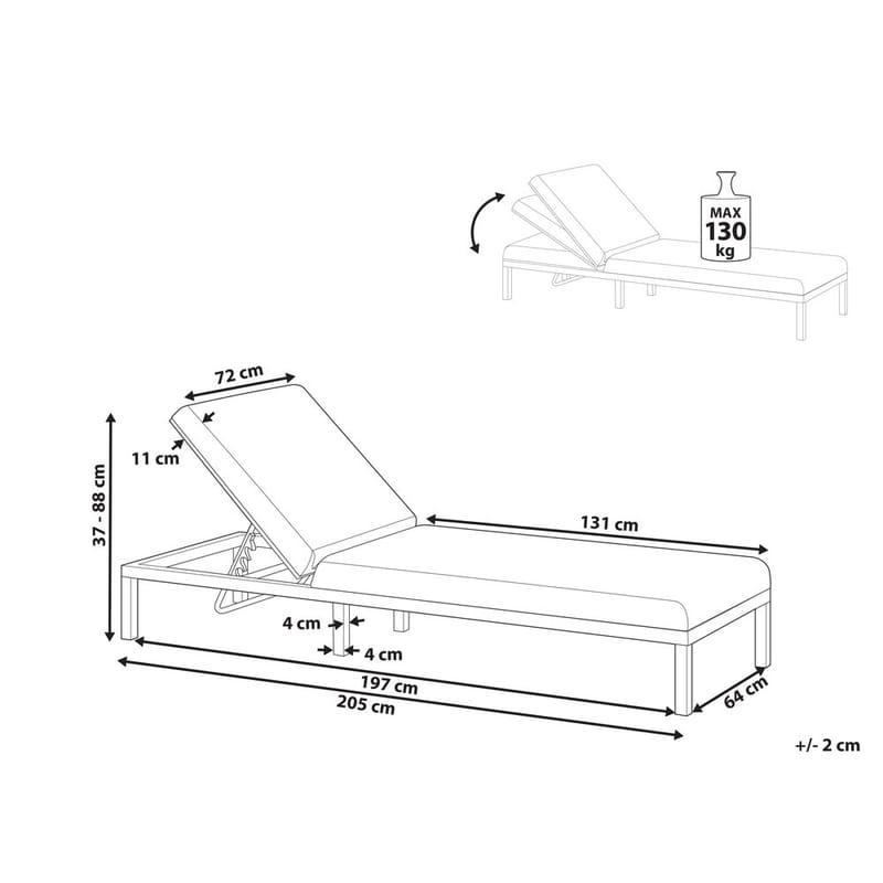 Solstol Lariano - Grå - Hagemøbler - Stoler & Lenestoler - Solstoler