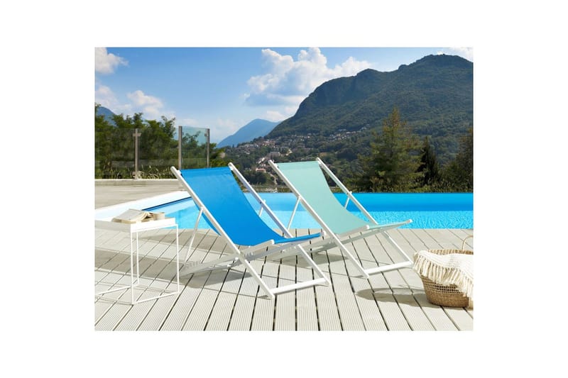 Solstol Locri Ii - Blå, Hvit - Hagemøbler - Stoler & Lenestoler - Solstoler