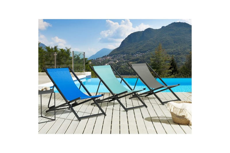 Solstol Locri Ii - Blå, Svart - Hagemøbler - Stoler & Lenestoler - Solstoler