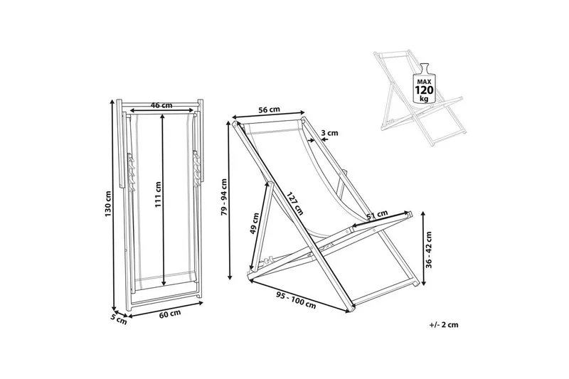 Solstol Locri Ii - Grå, svart - Hagemøbler - Stoler & Lenestoler - Solstoler