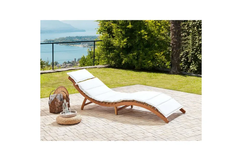 Solstol Luino - Lyst tre, hvit - Hagemøbler - Stoler & Lenestoler - Solseng & solvogner