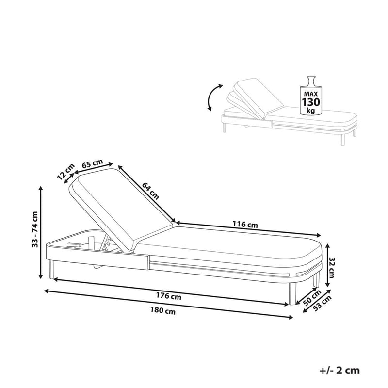 Solstol med pute Nettuno - Hagemøbler - Stoler & Lenestoler - Solstoler