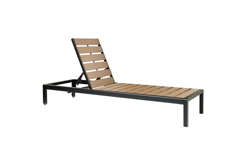 Solstol Nardo - Lyst tre, svart - Hagemøbler - Stoler & Lenestoler - Solseng & solvogner