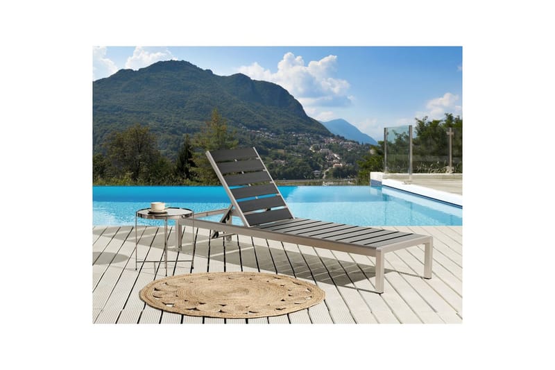 Solstol Nardo - Svart, Sølv - Hagemøbler - Stoler & Lenestoler - Solseng & solvogner