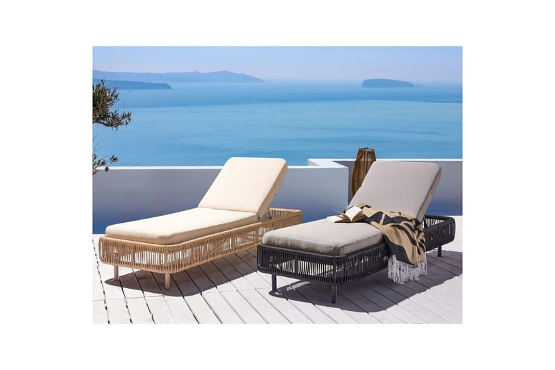 Solstol Osini - Grå, svart - Hagemøbler - Stoler & Lenestoler - Solseng & solvogner