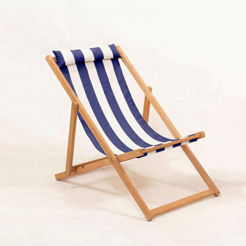 Romira Solseng utendørs - Blå og hvit - Hagemøbler - Stoler & Lenestoler - Solstoler - Dekkstol