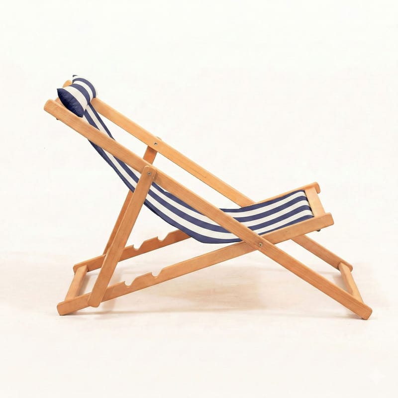 Romira Solseng utendørs - Blå og hvit - Hagemøbler - Stoler & Lenestoler - Solstoler - Dekkstol