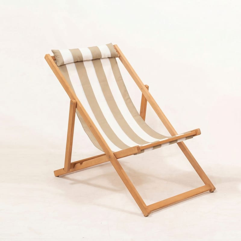 Romira Solseng utendørs - Brun og hvit - Hagemøbler - Stoler & Lenestoler - Solstoler - Dekkstol