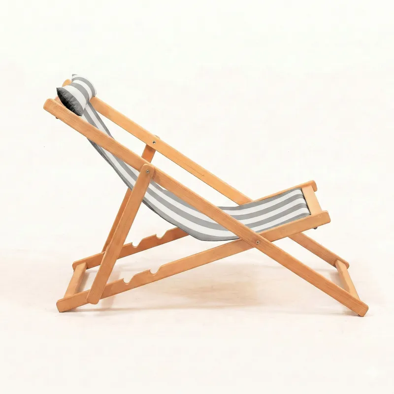 Romira Solseng utendørs - Grå og hvit - Hagemøbler - Stoler & Lenestoler - Solstoler - Dekkstol