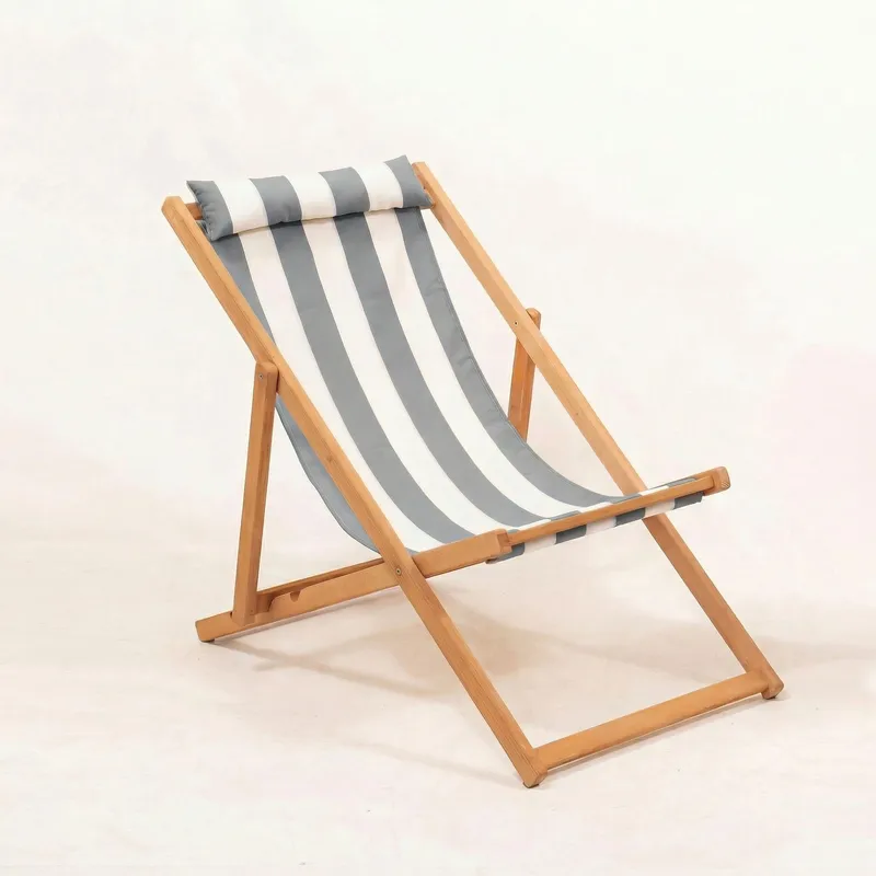 Romira Solseng utendørs - Grå og hvit - Hagemøbler - Stoler & Lenestoler - Solstoler - Dekkstol