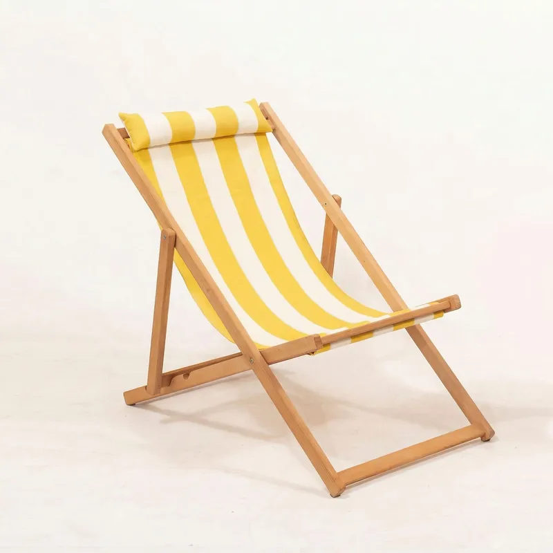 Romira Solseng utendørs - Gul og hvit - Hagemøbler - Stoler & Lenestoler - Solstoler - Dekkstol