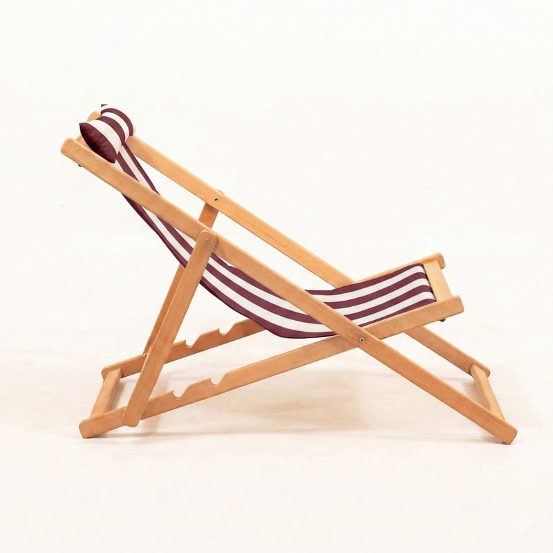 Romira Solseng utendørs - Vinrød og hvit - Hagemøbler - Stoler & Lenestoler - Solstoler - Dekkstol