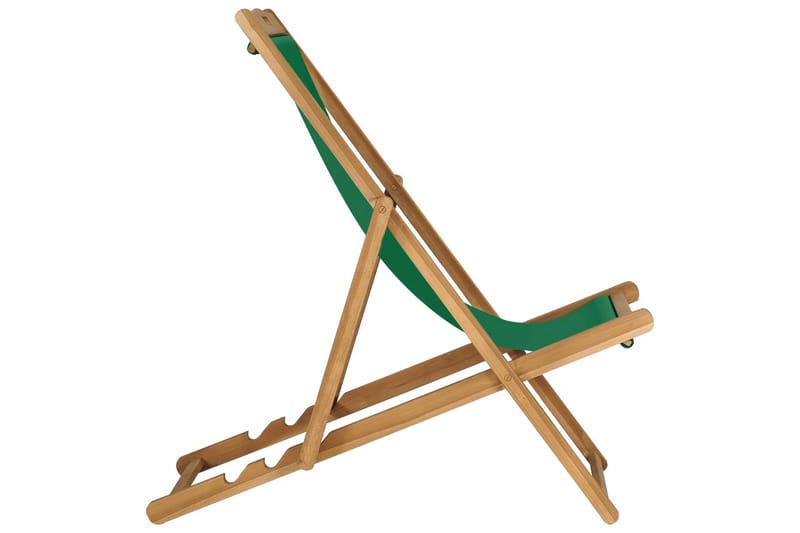 Sammenleggbar strandstol heltre teak grønn - Grønn - Strandstoler & campingstoler - Strandstol