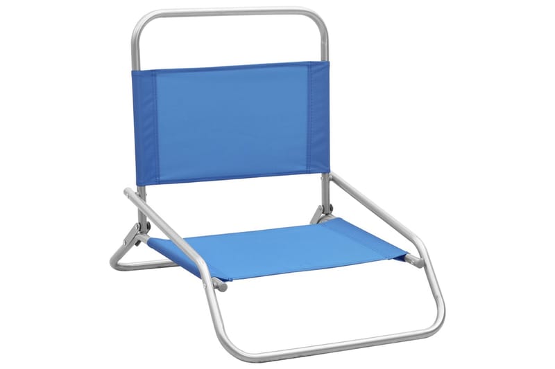 Sammenleggbare strandstoler 2 stk blå stoff - Blå - Solstoler