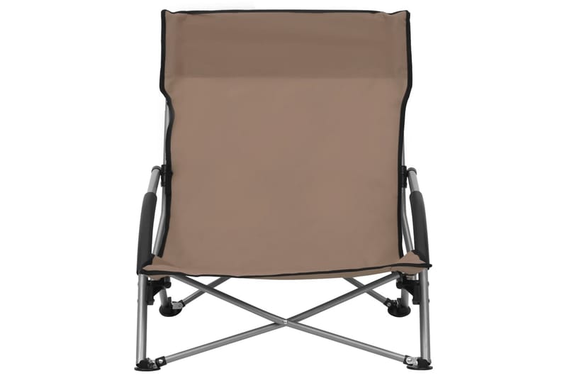 Sammenleggbare strandstoler 2 stk gråbrun stoff - Taupe - Hagemøbler - Stoler & Lenestoler - Solstoler - Strandstol