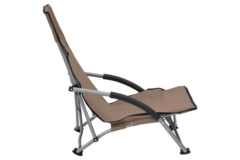Sammenleggbare strandstoler 2 stk gråbrun stoff - Taupe - Hagemøbler - Stoler & Lenestoler - Solstoler - Strandstol