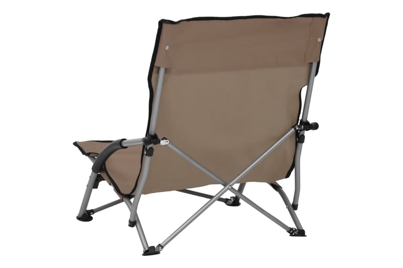 Sammenleggbare strandstoler 2 stk gråbrun stoff - Taupe - Hagemøbler - Stoler & Lenestoler - Solstoler - Strandstol