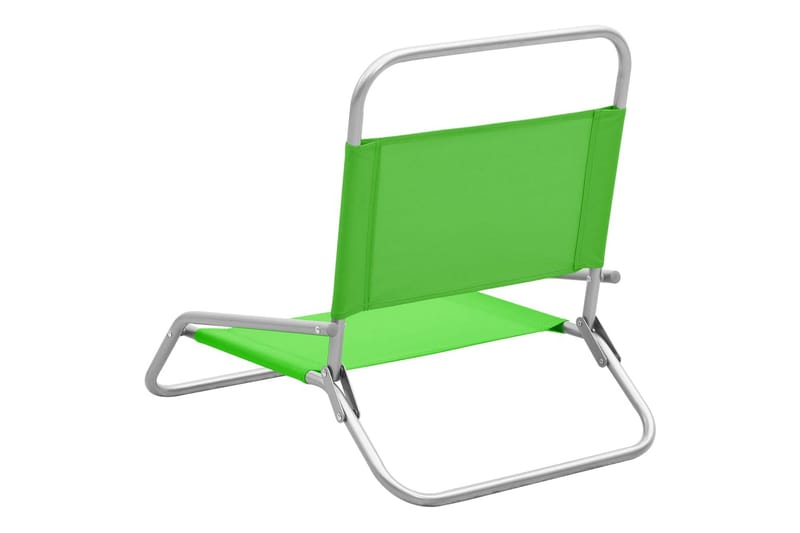 Sammenleggbare strandstoler 2 stk grønn stoff - Grønn - Solstoler