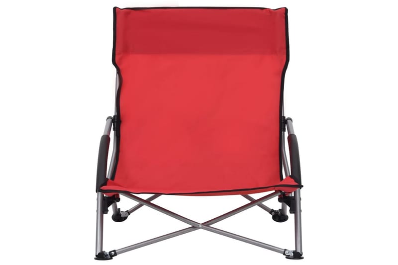 Sammenleggbare strandstoler 2 stk röd stoff - Röd - Strandstoler & campingstoler - Strandstol