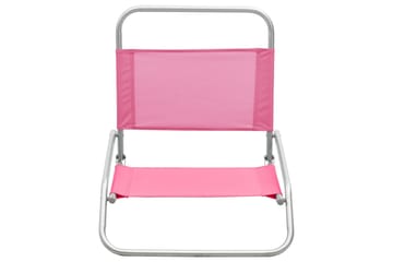 Sammenleggbare strandstoler 2 stk rosa stoff - Rosa - Hagemøbler - Stoler & Lenestoler - Solstoler