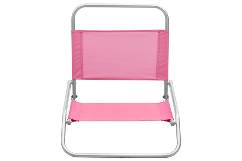Sammenleggbare strandstoler 2 stk rosa stoff - Rosa - Hagemøbler - Stoler & Lenestoler - Solstoler