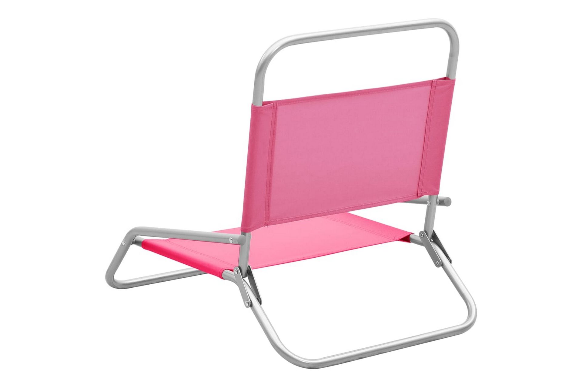 Sammenleggbare strandstoler 2 stk rosa stoff - Rosa - Hagemøbler - Stoler & Lenestoler - Solstoler