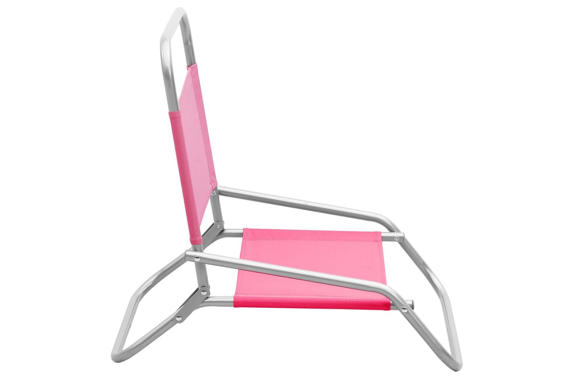 Sammenleggbare strandstoler 2 stk rosa stoff - Rosa - Hagemøbler - Stoler & Lenestoler - Solstoler