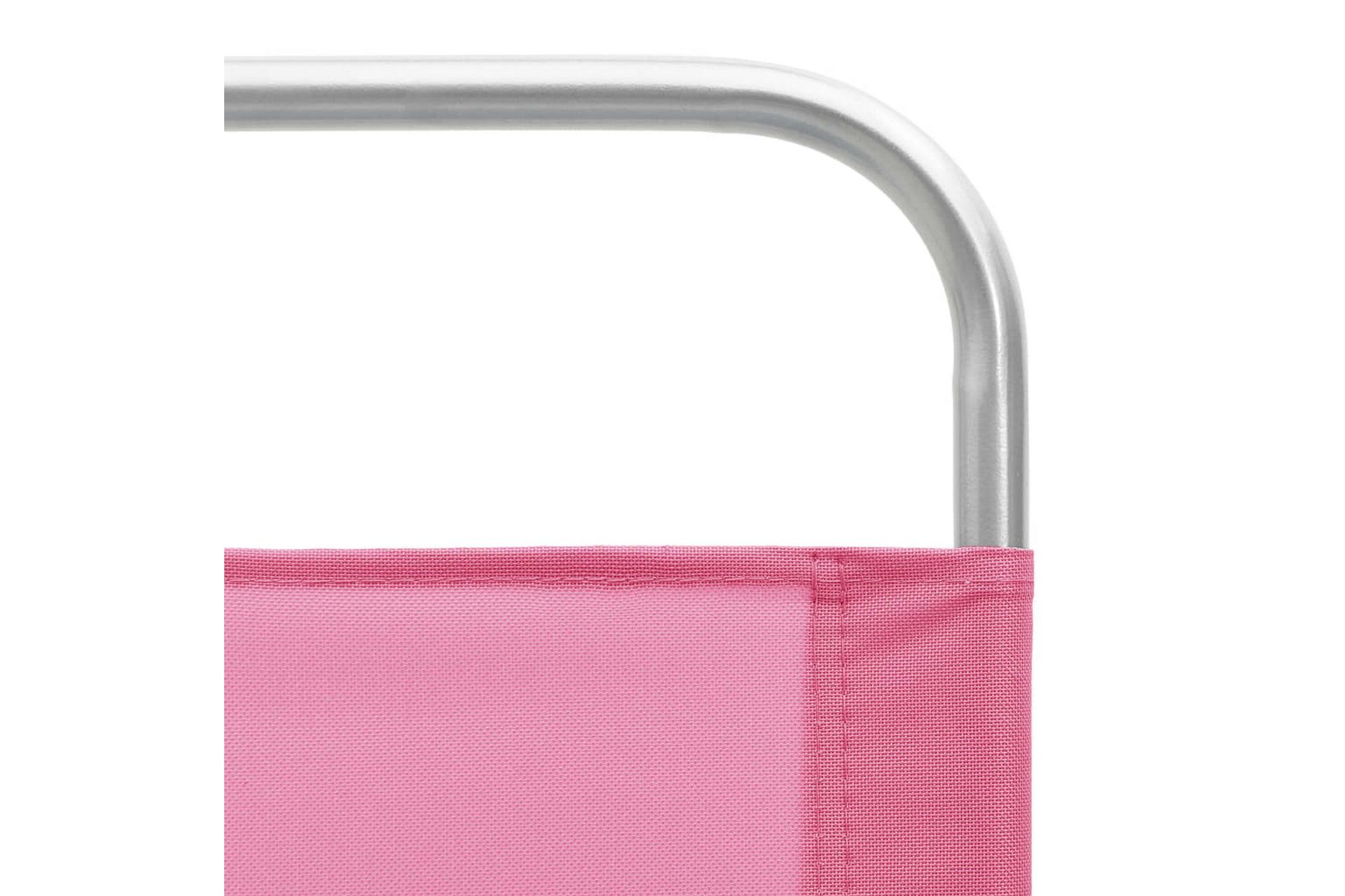 Sammenleggbare strandstoler 2 stk rosa stoff - Rosa - Hagemøbler - Stoler & Lenestoler - Solstoler