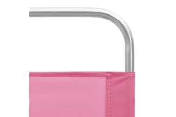 Sammenleggbare strandstoler 2 stk rosa stoff - Rosa - Hagemøbler - Stoler & Lenestoler - Solstoler