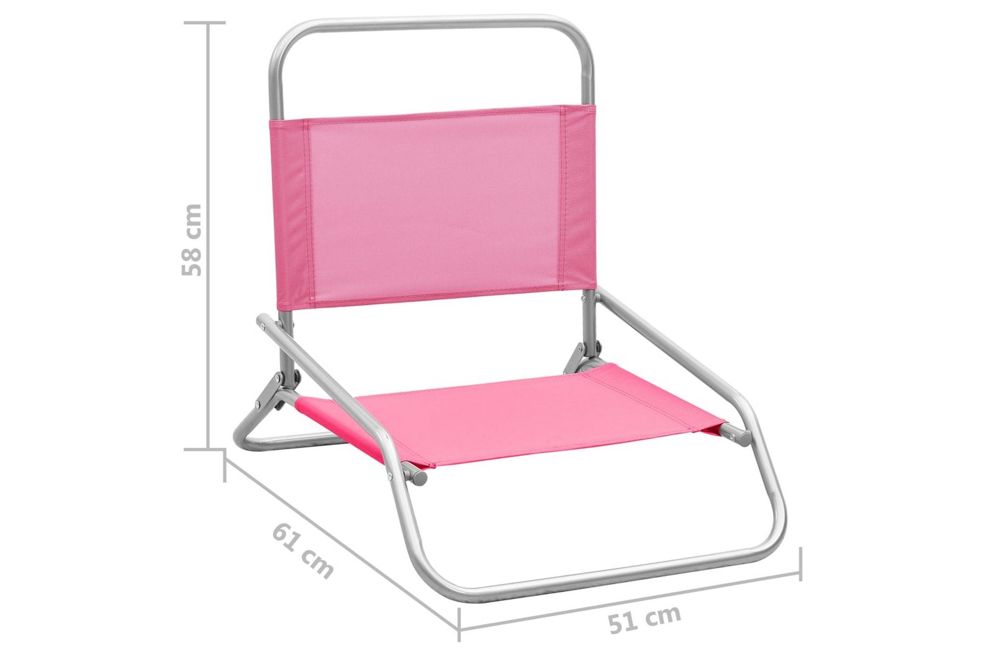 Sammenleggbare strandstoler 2 stk rosa stoff - Rosa - Hagemøbler - Stoler & Lenestoler - Solstoler