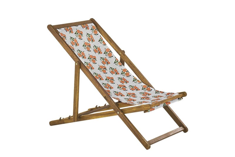 Solstol sett med 2 Anzio - lyst tre/off-white appelsinmønster - Hagemøbler - Stoler & Lenestoler - Solstoler