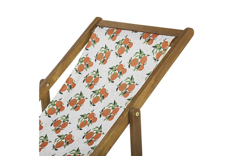 Solstol sett med 2 Anzio - lyst tre/off-white appelsinmønster - Hagemøbler - Stoler & Lenestoler - Solstoler