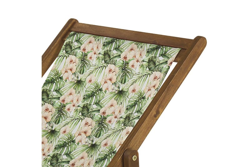 Solstol sett med 2 Anzio - lyst tre/off-white blomstrete mønster - Hagemøbler - Stoler & Lenestoler - Solstoler