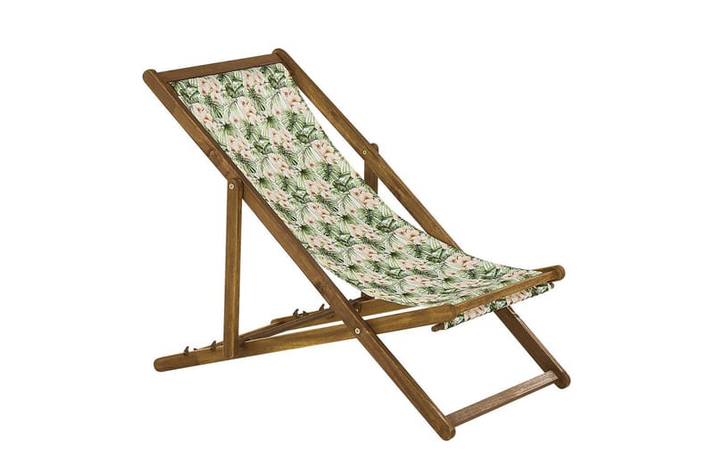Solstol sett med 2 Anzio - lyst tre/off-white blomstrete mønster - Hagemøbler - Stoler & Lenestoler - Solstoler
