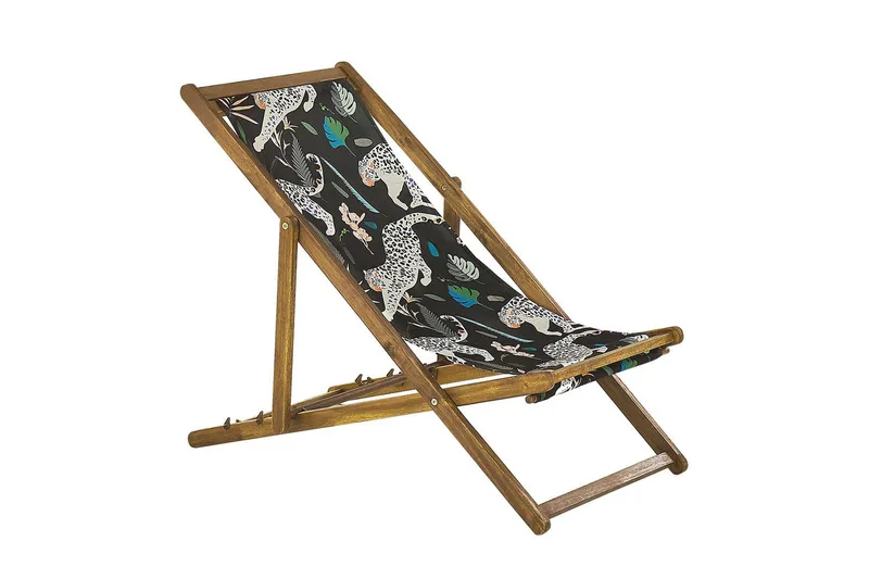 Solstol sett med 2 Anzio - lyst tre/off-white dyremønster - Hagemøbler - Stoler & Lenestoler - Solstoler