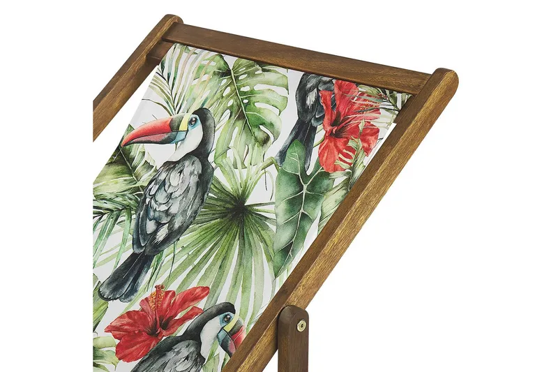 Solstol sett med 2 Anzio - lyst tre/off-white tukanmønster - Hagemøbler - Stoler & Lenestoler - Solstoler