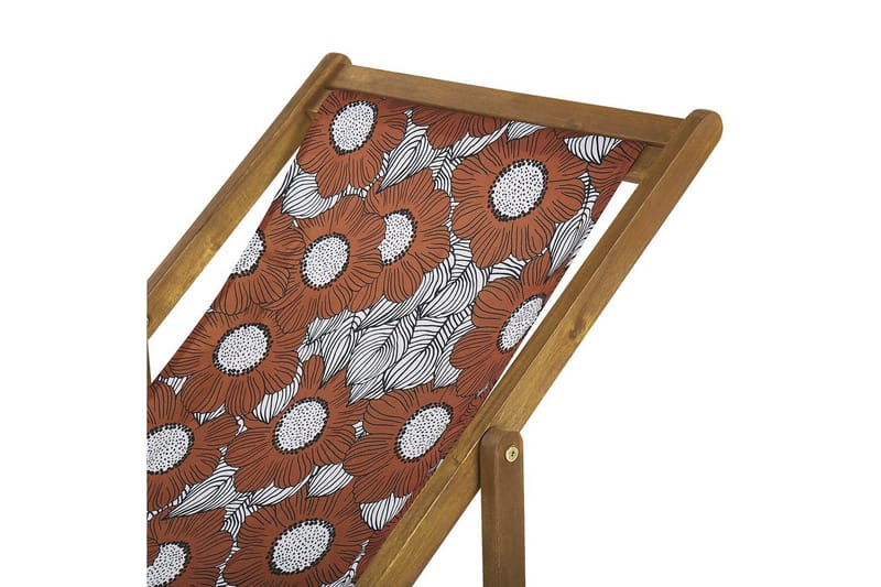 Solstol sett med 2 Anzio - lyst tre/off-white valmuemønster - Hagemøbler - Stoler & Lenestoler - Solstoler