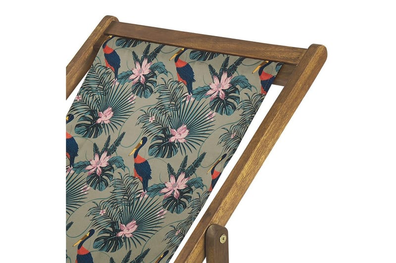 Solstol sett med 2 Anzio - lyst tre/off-white pelikanmønster - Hagemøbler - Stoler & Lenestoler - Solstoler