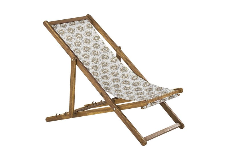 Solstol sett med 2 Anzio - lyst tre/off-white/beige - Hagemøbler - Stoler & Lenestoler - Solstoler