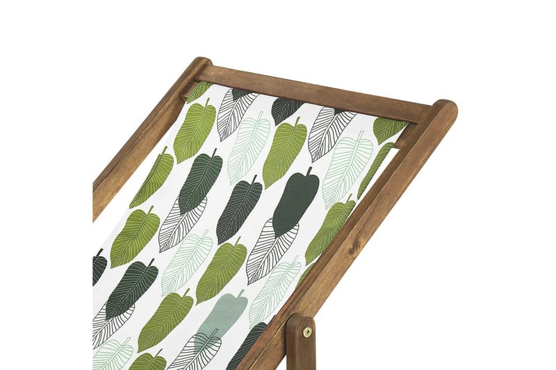 Solstol sett med 2 Anzio - lyst tre/off-white/grønt løvmønster - Hagemøbler - Stoler & Lenestoler - Solstoler