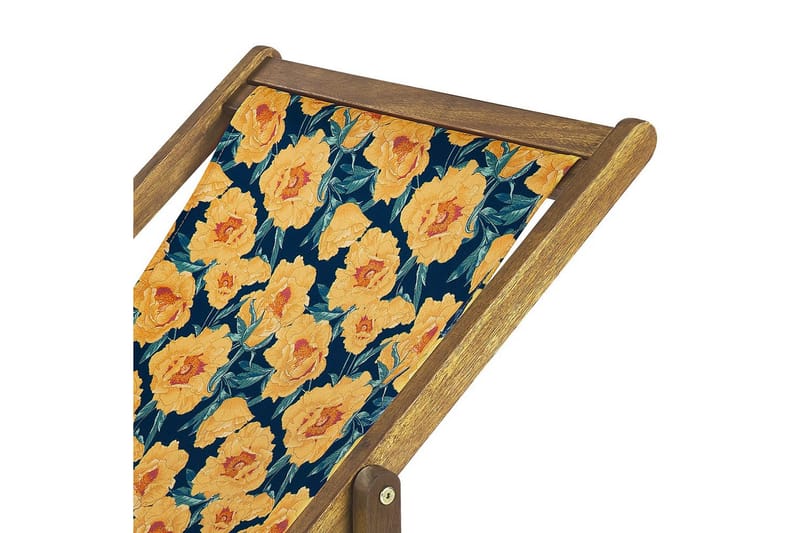 Solstol sett med 2 Anzio - lyst tre/off-white/gult blomstermønster - Hagemøbler - Stoler & Lenestoler - Solstoler