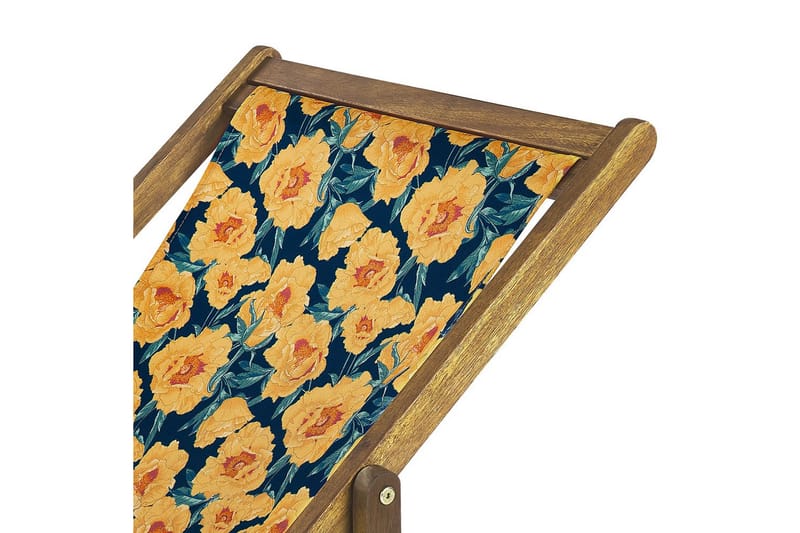 Solstol sett med 2 Anzio - lyst tre/off-white/gult blomstermønster - Hagemøbler - Stoler & Lenestoler - Solstoler