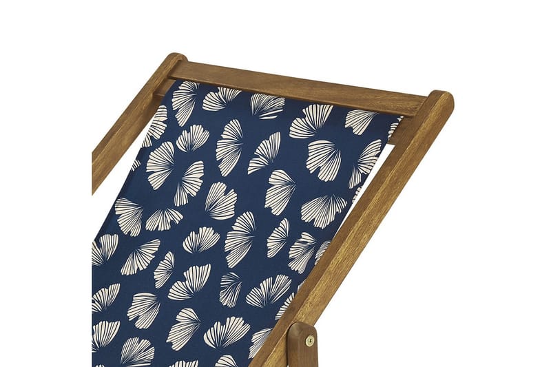 Solstol sett med 2 Anzio - lyst tre/off-white/marinebl å blomster mønster - Hagemøbler - Stoler & Lenestoler - Solstoler